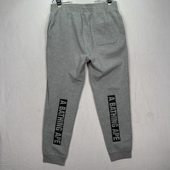BAPE A Bathing Ape Summer Bag Block Apehead Sweatpants Mens Large Grey Joggers b - Picture 1 of 12